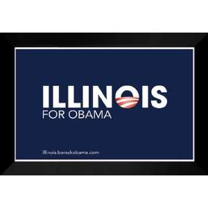  Barack Obama 27x40 FRAMED Illinois Campaign Poster 2008 