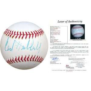 Carl Hubbell Autographed Baseball