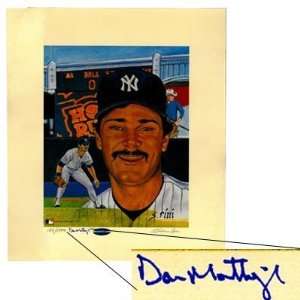 Don Mattingly Fielding Stadium Backdrop Autographed Susan Rini 