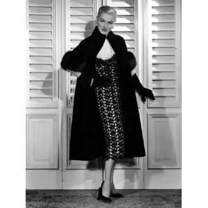 Eleanor Parker Wearing an Evening Gown and Frock Coat Photographic 
