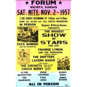 Fats Domino, Chuck Berry, The Drifters 14 X 22 Vintage Style Concert 