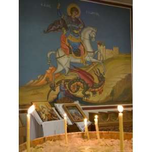  Wall Painting, St. Georges Church, Madaba, Jordan, Middle East 