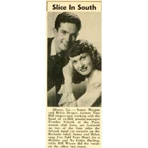  1952 Print Sonny Morgan Helen Draper Singers Schenk Cut 