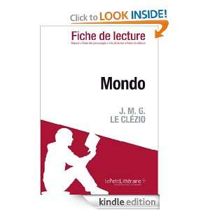 Mondo de J. M. G. Le Clézio (Fiche de lecture) (French Edition 