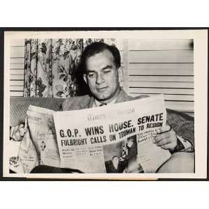  Senator J William Fulbright,newspaper,read,GOP,c1946