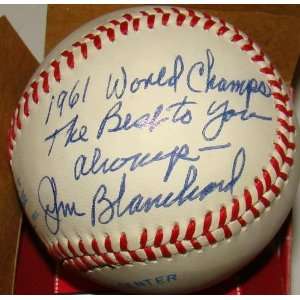 Johnny Blanchard Signed Ball   Official 1961 W S.  Sports 