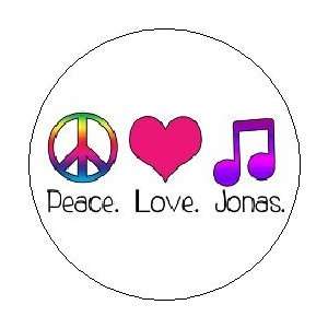  PEACE LOVE JONAS with symbols 1.25 MAGNET Nick Joe Kevin Jonas 