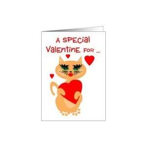  Cat Valentines Day Kitty Kat Big Red Heart Card Health 