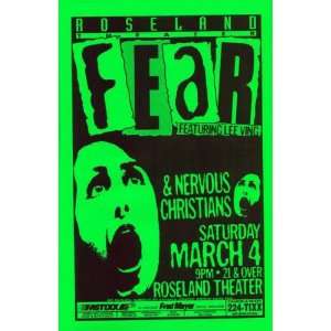  Fear Lee Ving Seattle Original Concert Poster 1995 punk 