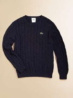Lacoste   Boys Cable Crewneck Sweater
