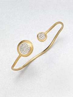 Marco Bicego   Diamond Accented 18K Gold Engraved Bangle Bracelet