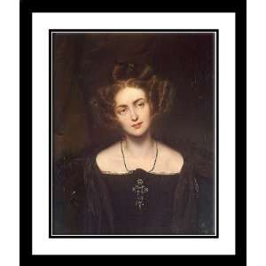 Delaroche, Paul 20x23 Framed and Double Matted Portrait of Henrietta 