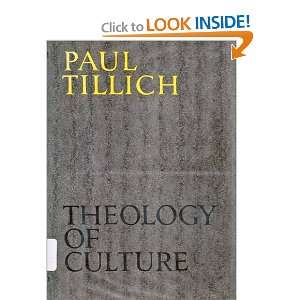  Theology of Culture Paul Tillich Books