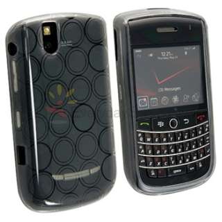 4x TPU Black+Blue+Red+Smoke Ring Rubber Skin Case+Film for Blackberry 