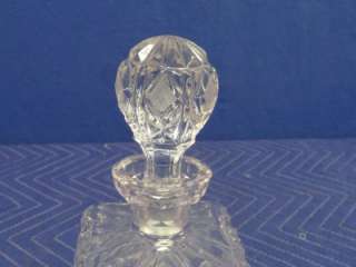 Vintage Square Lead Crystal Pressed and Etched Decanter DD25  