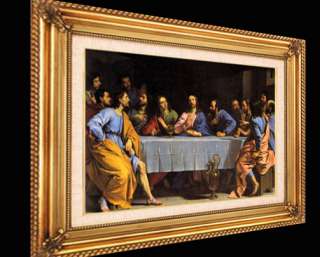 CHAMPAIGNE LAST SUPPER FRAMED CANVAS GICLEE REPRO 41x29  
