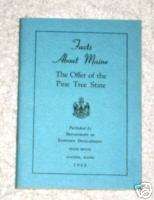 Facts About Maine Pine Tree State 1962 Augusta Booklet  