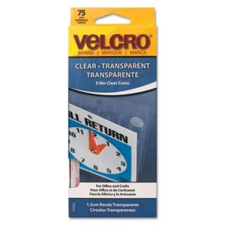 Velcro Sticky Back Hook & Loop Fasteners, 5/8 Diameter Coins, Clear 