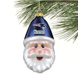   New England Patriots Blown Glass Santa Cap Ornament