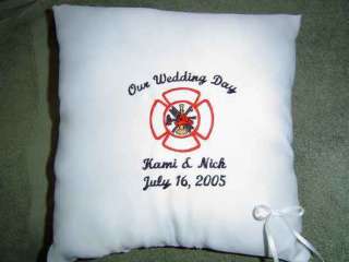   beautiful Firefighter theme Ring Bearer Pillow for your wedding day