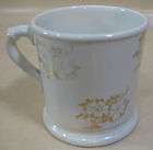 White Vintage Shaving Mug Cup Gold Flower Designs GOOD 