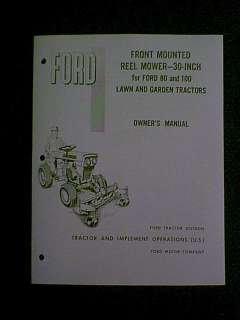 FORD 80 100 TRACTOR 30 REEL MOWER OWNERS PARTS MANUAL  