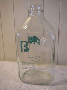 Vintage Half Gallon Glass Milk Bottle Jug Bailey Farm Dairy St 