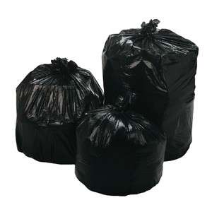 100) 55 60 GALLON BLACK TRASH CANLINERS CAN LINERS/ GARBAGE BAGS 