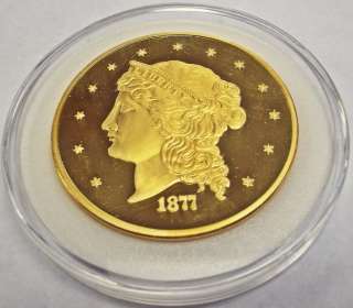 1877 PROOF $50 FIFTY DOLLAR HALF UNION GOLD REPLICA COIN w/ COA  