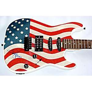 Toby Keith Autographed Signed Flag Guitar & Flawless Proof