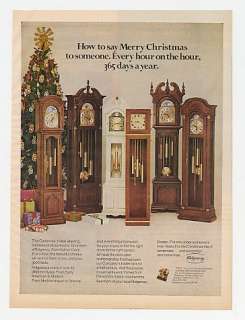 1976 Ridgeway Grandfather Clocks Clock Christmas Ad  
