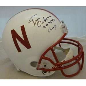 Tom Osborne Autographed Helmet   Nebraksa Cornhuskers Full Size 94 95 