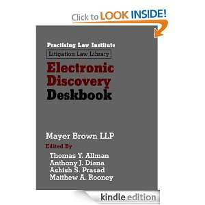 Electronic Discovery Deskbook (October 2011 Edition) Thomas Y. Allman 