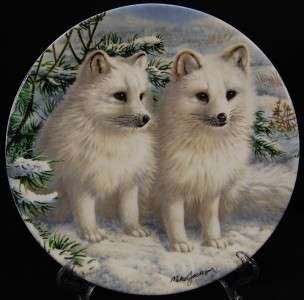 Lot 2 Collector Plates Fox Cubs Wolf Ridge Winter  