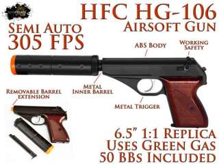 HFC HG 106 Green Gas Airsoft Pistol Semi Automatic 007 James Bond 305 