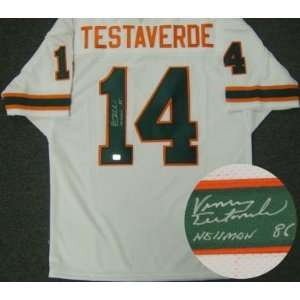 Vinny Testaverde Autographed Uniform   Miami Hurricanes