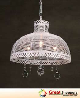 New Metal Shade Crystal Ceiling Light Pendant Lamp Lighting Fixture 