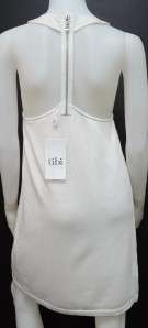 NWT Tibi M Medium White Halterneck Beaded Bib Knit Dress $298  