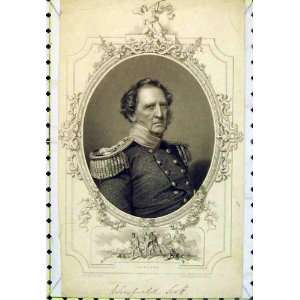  Portrait Man Winfield Scott Army Niagara Antique Print 