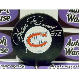  Yvan Cournoyer Autographed Puck   )   Autographed NHL 