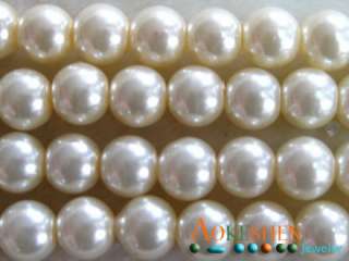 Cream Faux Pearl Glass Round Craft Loose Beads 4 size 3mm,4mm,6mm,8mm 