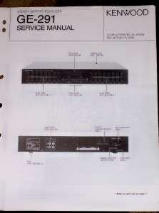 Kenwood GE 291 Graphic Equalizer Service/Parts Manual  