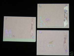 Greeting Cards *Handmade* Pink Initial NIP w/ envelopes  