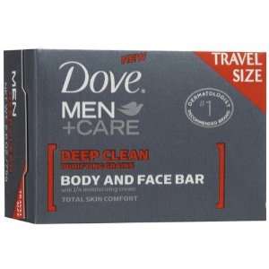  Dove Men +Care Body & Face Bar, Deep Clean, 2.6 oz, Travel 