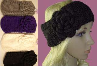 Crochet Headband Hair Band Knit Knitted 3D Flower LOOP  