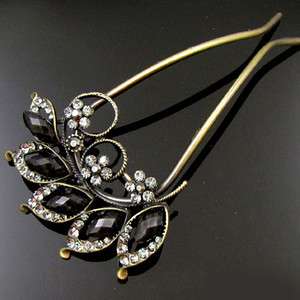   SHIPPING 1pc Austrian rhinestone crystal flower hair fork Fork  