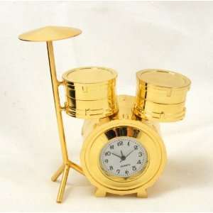  Collectible Miniature Quartz Clock in Drum Set Style 