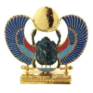  Egyptian Winged Scarab Gold Plated Pewter Figurine 6227 