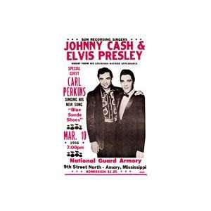  Johnny Cash & Elvis Presley Concert Poster