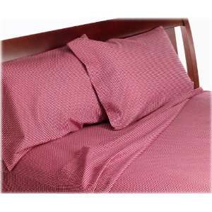   Gingham Flannel Twin Extra Long Sheet Set, Brick